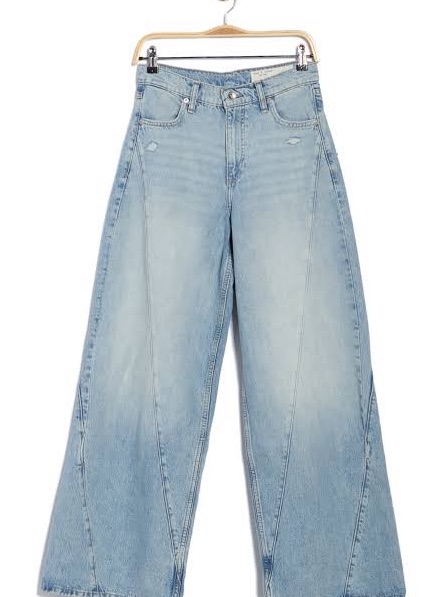 Rag & Bone Light Blue High-Rise Wide Leg Jeans
